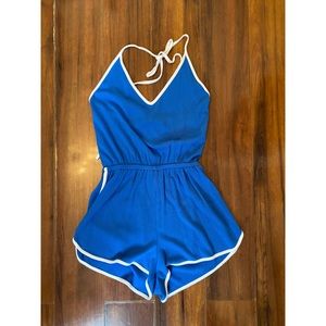 Blue ribbed romper
